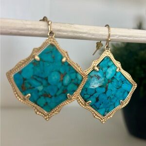 Kendra Scott Gold and Turquoise earrings